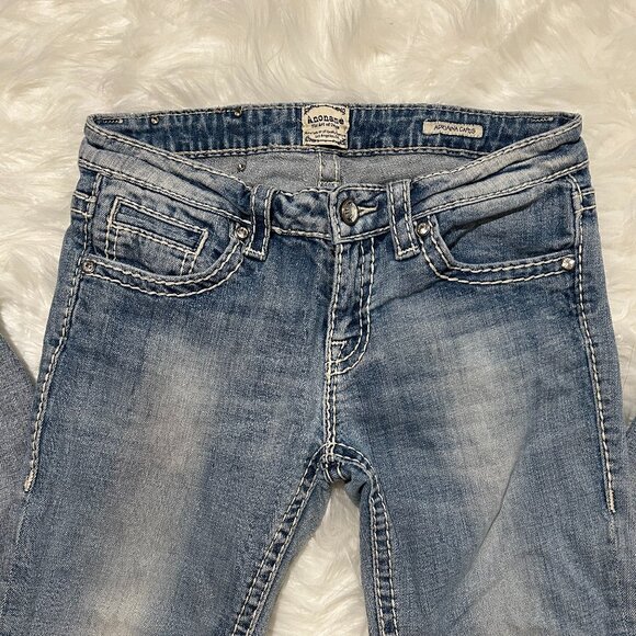 ANONAME Adriana Capri Jeans w Jewel button SIZE 27 - Picture 2 of 7